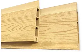 Wpc schuttingplank rabatdeel 15x2,5x180 cm licht teak - afbeelding 1