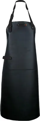 Xapron Leather long apron 82cm black
