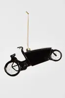 Yup in de boom glazen kerstbal bakfiets 15cm zwart - afbeelding 1
