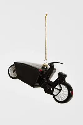 Yup in de boom glazen kerstbal bakfiets 15cm zwart - afbeelding 2
