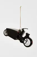 Yup in de boom glazen kerstbal bakfiets 15cm zwart - afbeelding 2