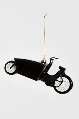 Yup in de boom glazen kerstbal bakfiets 15cm zwart - afbeelding 3