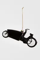 Yup in de boom glazen kerstbal bakfiets 15cm zwart - afbeelding 3
