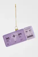 Yup in de boom glazen kerstbal boardingpass bali 12cm lila - afbeelding 1