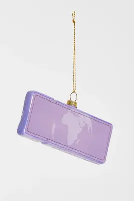 Yup in de boom glazen kerstbal boardingpass bali 12cm lila - afbeelding 2
