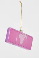 Yup in de boom glazen kerstbal boardingpass ibiza 12cm roze - afbeelding 2