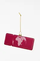 Yup in de boom glazen kerstbal boardingpass new york 12cm bordeauxrood - afbeelding 2