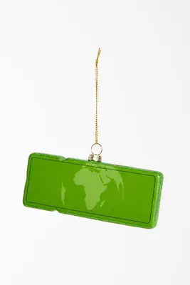Yup in de boom glazen kerstbal boardingpass rio de janeiro 12cm groen - afbeelding 2