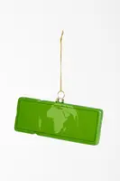 Yup in de boom glazen kerstbal boardingpass rio de janeiro 12cm groen - afbeelding 2