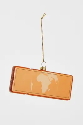 Yup in de boom glazen kerstbal bordingpass kaapstad 12cm oranje - afbeelding 2