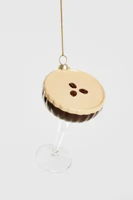 Yup in de boom glazen kerstbal cocktail espresso martini 10cm bruin - afbeelding 1