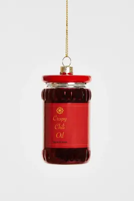 Yup in de boom glazen kerstbal crispy chili olie 10cm rood - afbeelding 1