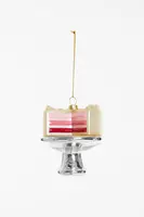 Yup in de boom glazen kerstbal gender reveal taart 8cm wit, roze - afbeelding 2