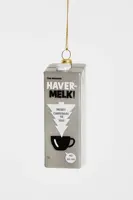 Yup in de boom glazen kerstbal havermelk 9.5cm grijs - afbeelding 1