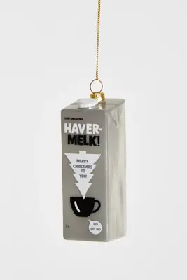 Yup in de boom glazen kerstbal havermelk 9.5cm grijs - afbeelding 3