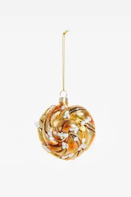Yup in de boom glazen kerstbal kaneelbroodje 8cm bruin - afbeelding 1