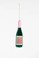 Yup in de boom glazen kerstbal natuurwijn 14cm groen, roze - afbeelding 1