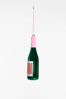 Yup in de boom glazen kerstbal natuurwijn 14cm groen, roze - afbeelding 2