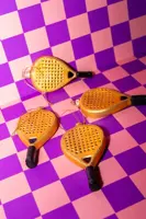 Yup in de boom glazen kerstbal padelracket 10cm goud - afbeelding 3