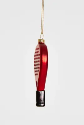 Yup in de boom glazen kerstbal padelracket 10cm rood - afbeelding 2