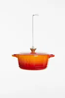 Yup in de boom glazen kerstbal pan gietijzer 8cm oranje - afbeelding 1