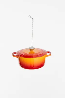 Yup in de boom glazen kerstbal pan gietijzer 8cm oranje - afbeelding 2
