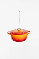 Yup in de boom glazen kerstbal pan gietijzer 8cm oranje - afbeelding 2