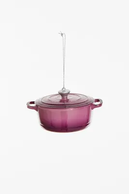 Yup in de boom glazen kerstbal pan gietijzer 8cm paars - afbeelding 1