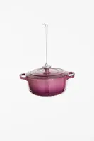 Yup in de boom glazen kerstbal pan gietijzer 8cm paars - afbeelding 1