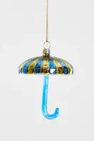 Yup in de boom glazen kerstbal paraplu 9cm blauw, goud - afbeelding 1