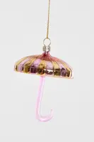 Yup in de boom glazen kerstbal paraplu 9cm roze, goud - afbeelding 1