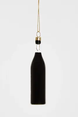 Yup in de boom glazen kerstbal salmiak 11cm zwart - afbeelding 2
