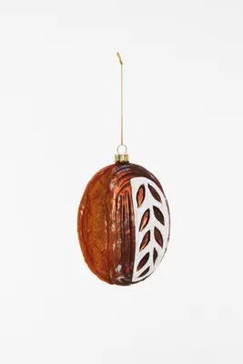 Yup in de boom glazen kerstbal zuurdesem brood 11cm bruin, wit - afbeelding 1