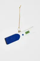 Yup in de boom glazen kerstbal zwangerschapstest 13cm blauw, wit - afbeelding 1
