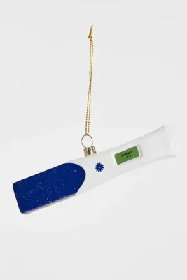 Yup in de boom glazen kerstbal zwangerschapstest 13cm blauw, wit - afbeelding 3