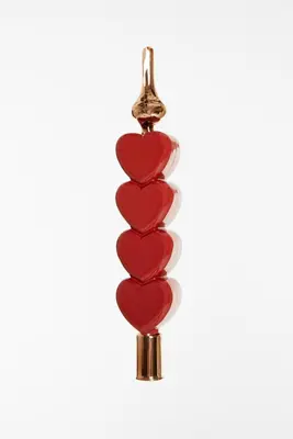 Yup in de boom piek glas hartjes 28cm rood, koper - afbeelding 1