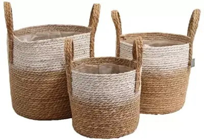 Zeegras plantenmand wit 32x28cm