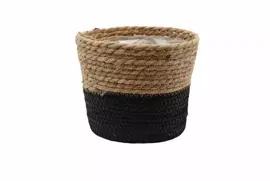 Zeegras plantenmand zwart Ø18x15 cm kopen?