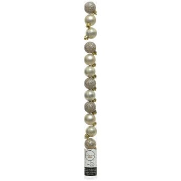 Decoris kunststof kerstbal mix parel 14 stuks