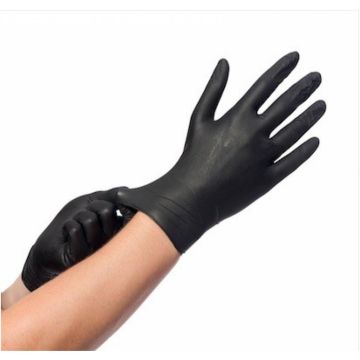Handschoenen nitril zwart maat L 100st