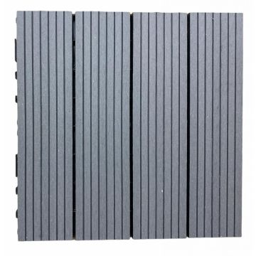Kunststof tuintegel 30x30x2,4 cm grijs