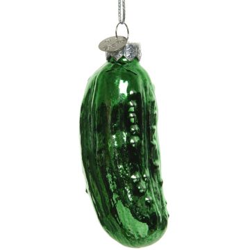 Decoris glazen kerst ornament augurk 8.5cm groen