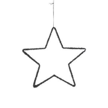 House of Seasons metalen kerst ornament ster 25cm zwart