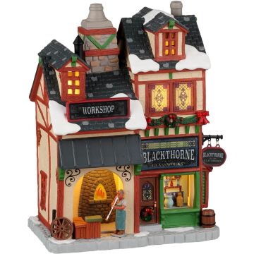 Lemax blackthorne glassworks verlicht kersthuisje Caddington Village 2022