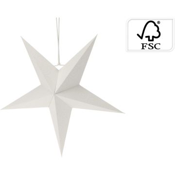 Papieren kerst ornament ster 45cm wit