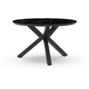 Tierra Outdoor dining tuintafel orbital marble trespa 120x74.5cm charcoal