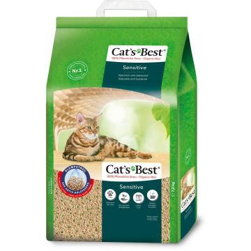 Cat's Best Sensitive – Antibacteriële Houtkorrels 20 L