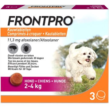 FRONTPRO kauwtabletten. Lekkere, makkelijke vlooien- en tekenbescherming voor honden