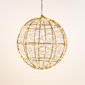 Anna’s Collection LED bal metaal, Ø 25 cm, 300 flitsende lampjes classic warm