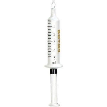 HD Collection glazen kerst ornament botox 16.5cm wit